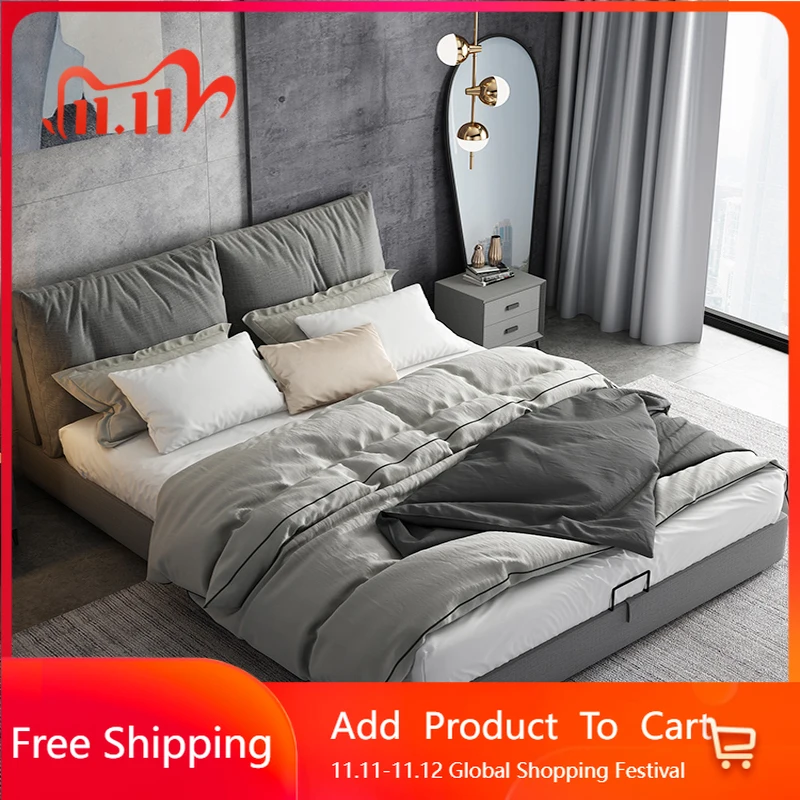 

Cheap European Bed Frame Minimalist Reading Design Confortable Bed Reading Modern Fashionable Cama De Casal Bedroom Furniture