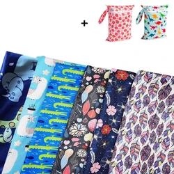 Give 2 Bag Waterproof PUL Printed Fabric Cloth Sewing Quilting For Patchwork Needlework DIY Handmade Diapers For Baby, Kid,Adult