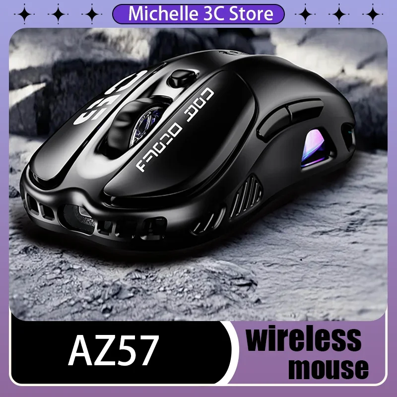 AZ57 Wireless Mouse E-sports Games Bluetooth Wired Three-mode Hollow Mechanical Computer Laptop Keyboard Mouse PAW3311 DPI12000