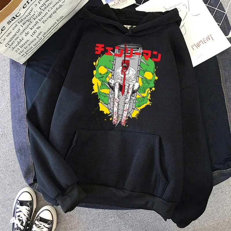 بالمنشار أنيمي المرأة الكنغر جيب هوديس Harajuku الإناث كم البلوز ملابس الشارع الشهير ملابس علوية الملابس الجمالية