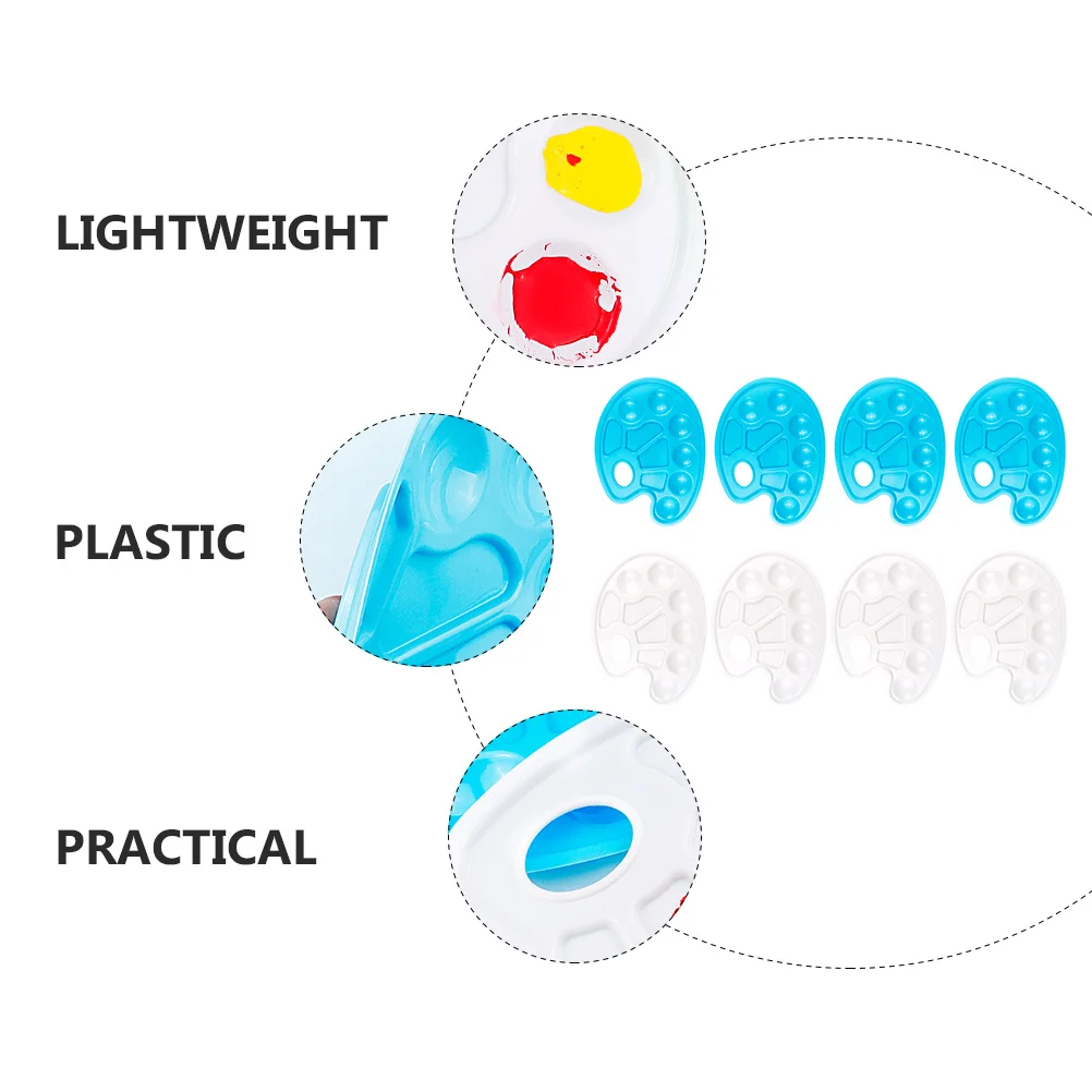 

8Pcs Painting Tray Pigment Mixing Tool Plastic Color Mixing Board for Artists Students Kids DIY Art Crafts Watercolor Painting