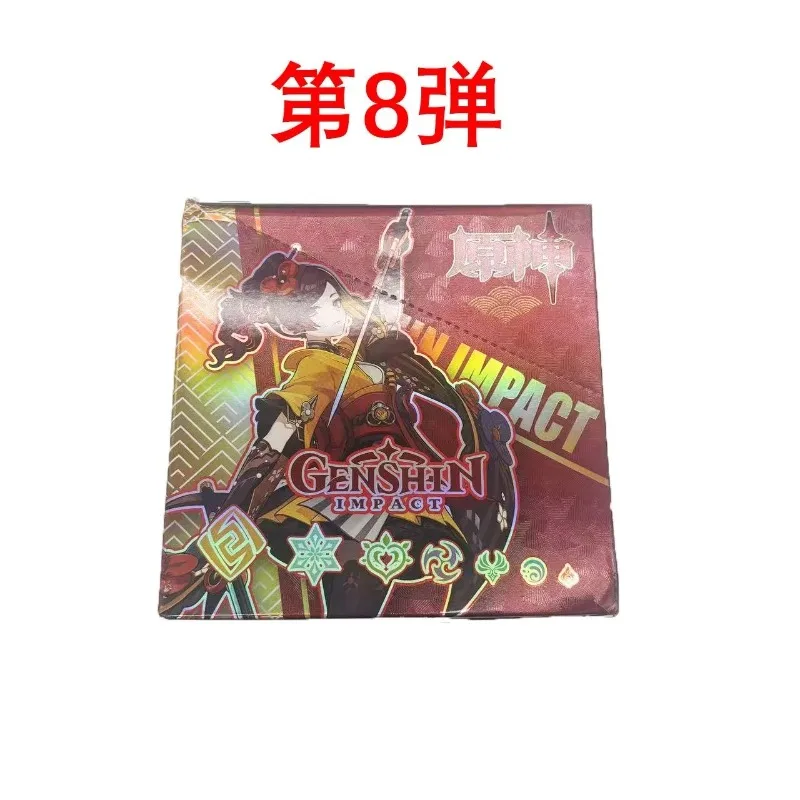 Bandai-tarjetas de impacto Genshin genuinas, juego del 3. ° aniversario de la ola, cartas coleccionables periféricas de animé, regalo de vacaciones
