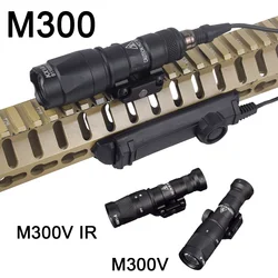 Tactical SF M300 M300B M300C M300V IR Scout Weapons Light LED Flashlight Hunting Airsoft AR15 HK416 Rifle Gun Torch Lamp