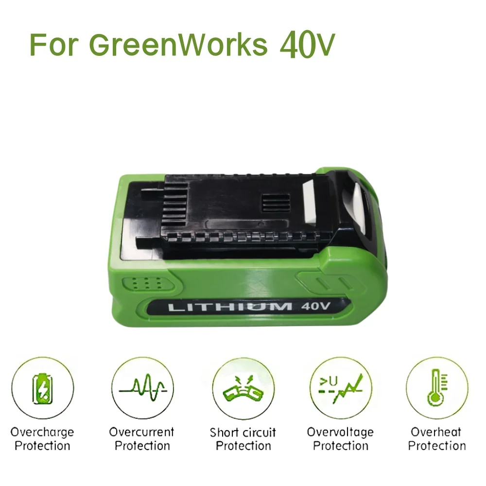 100% New For GreenWorks 40V Replacement Battery 29462 29472 40V 4000mAh Tools Lithium ion Rechargeable Battery 22272 20292 22332