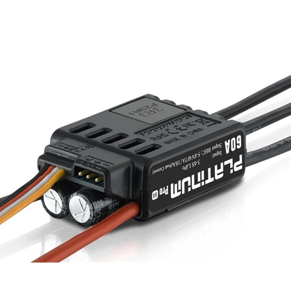 Hobbywing Platinum-60A-V4 60A ESC 3-6S Brushless Electronic  Speed Controller for Fixed-wing Aircraft Helicopter