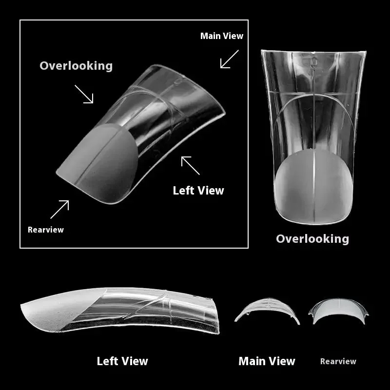 120 pz/scatola stampi per unghie a forma di becco d'anatra doppia forma copertura completa costruzione rapida stampo in gel acrilico punte per unghie finte estensione forme superiori