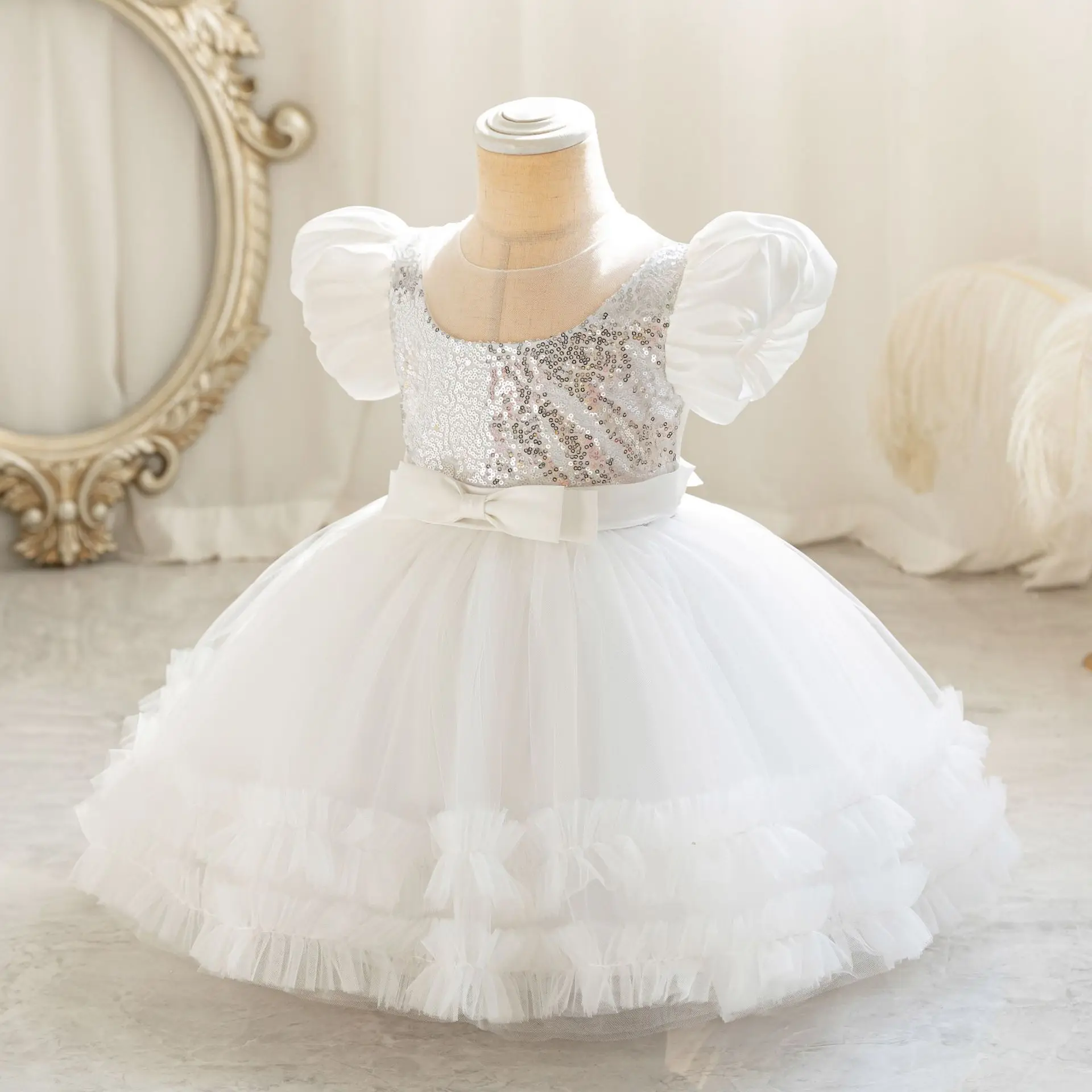 Girl Princess Dress Kids Baby Ceremony Kids Baby Girl Princess Dress Toddlers Party Gown Kids Bows 1Y Clothing