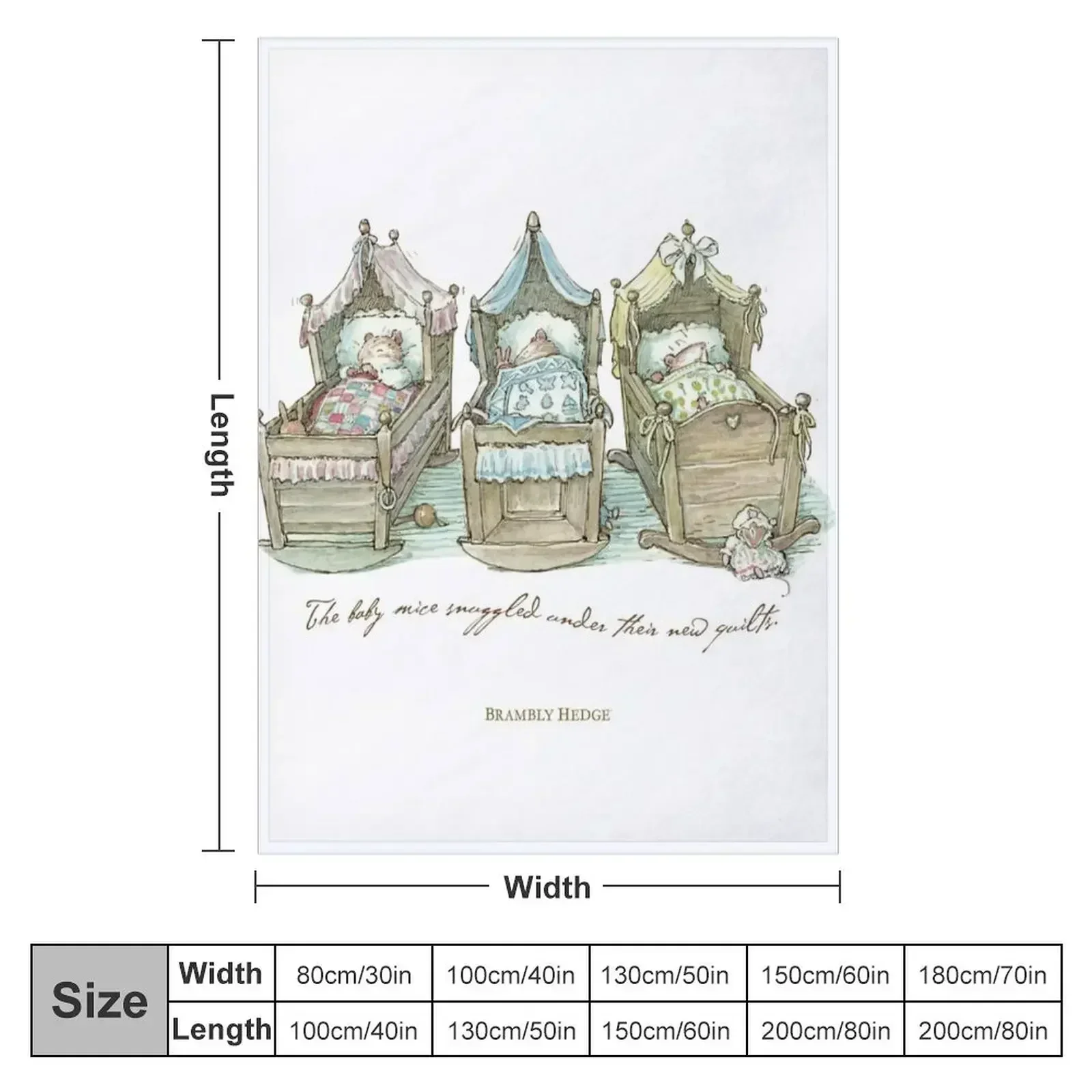 The Brambly Hedge baby mice snuggle in their cots Throw Blanket Vintage Sofas Stuffeds Hair anime Summer Blankets