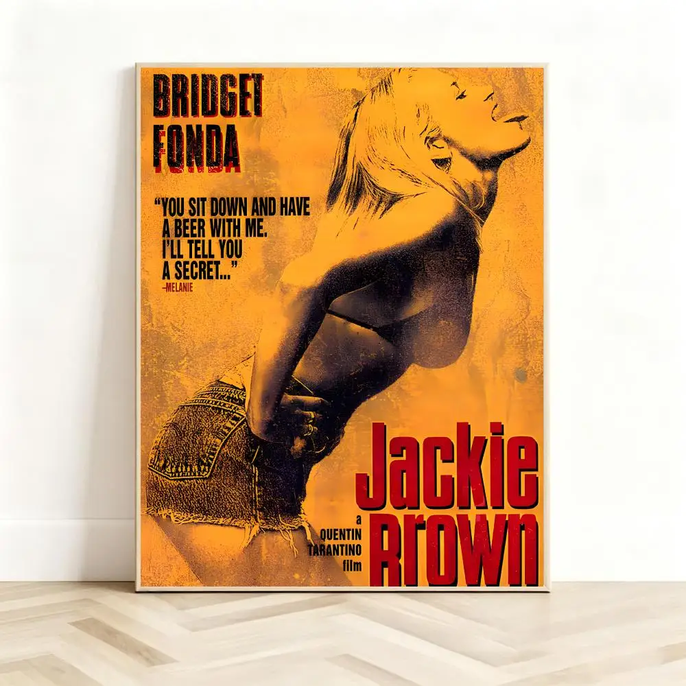 Thrilling Movie J-Jackie Brown Poster Classic Self-Adhesive PP Wall Sticker for Living Room Bar Decor Gift