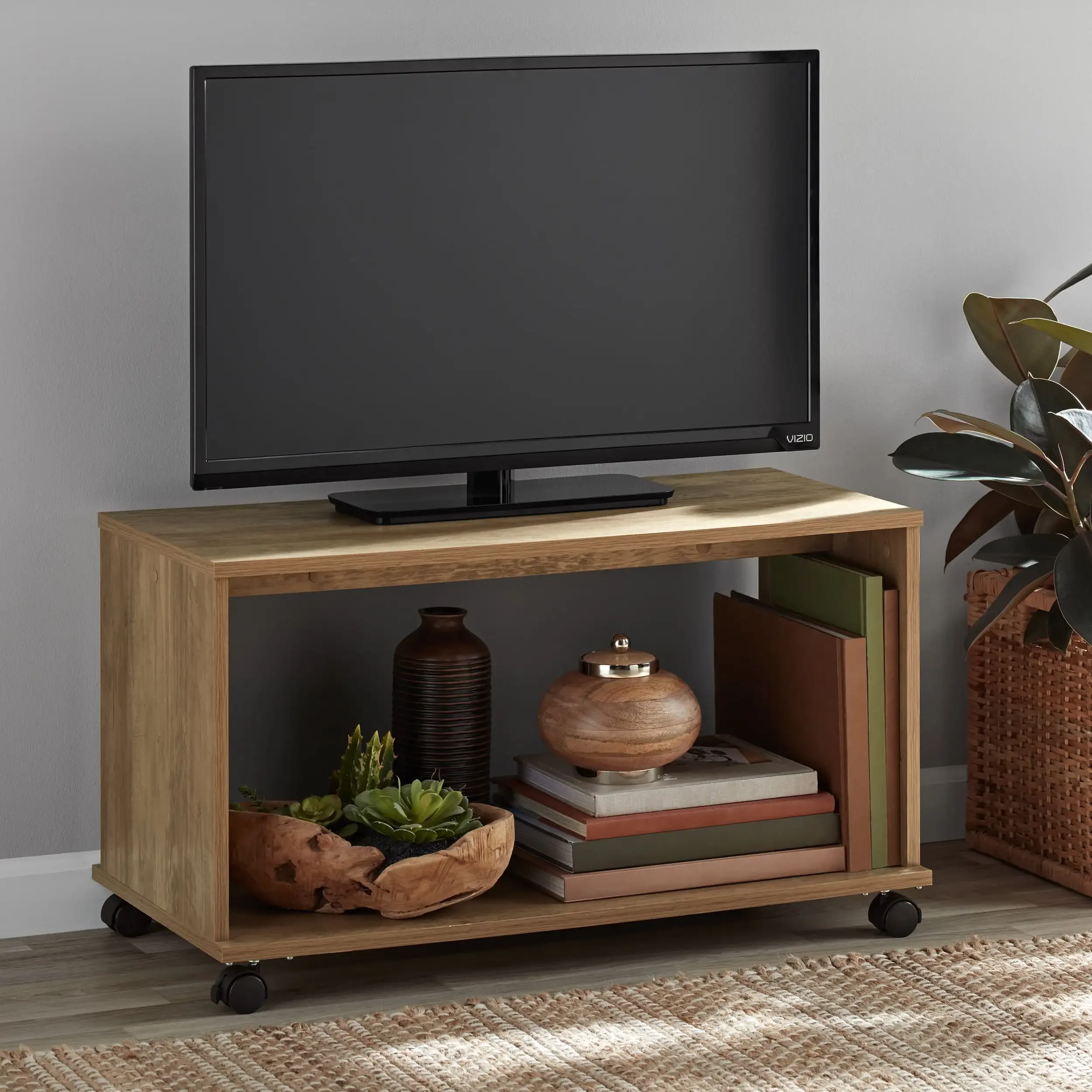 

Cart for Flatscreen TVs up to 32", Rustic Weathered Oak Finish