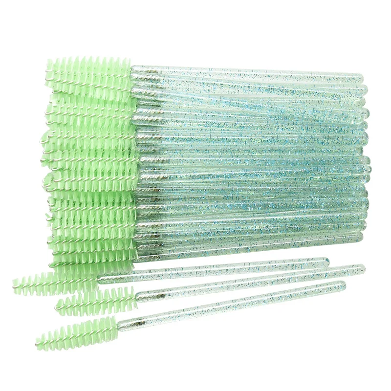 Peigne à cils jetable en cristal, brosse à cils, baguettes de Mascara, applicateur, pinceaux de maquillage pour Extension de cils, outils de maquillage, 50 pièces