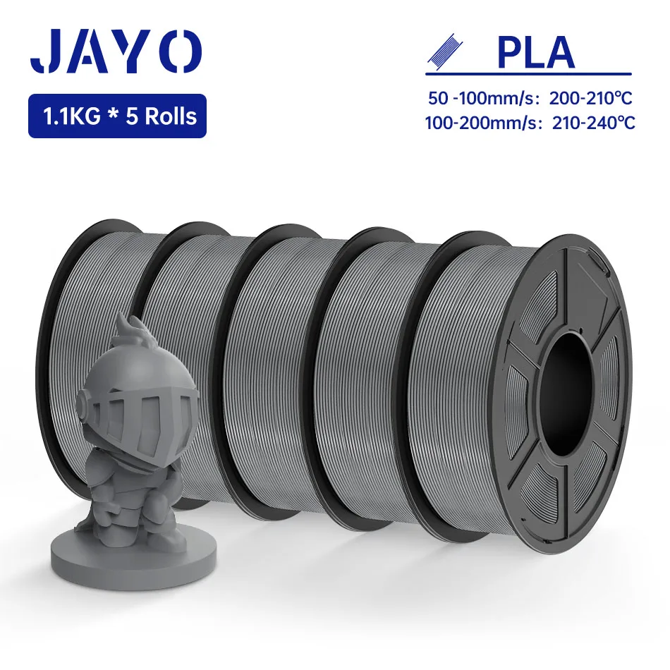 Jayo Petg/Zijde/Pla Plus/Abs/Pla Filament 3D Printer 1.75Mm 5Rolls/Set voor Fdm Afdrukken Diy Gift Plastic Voor 3D Pen Filament