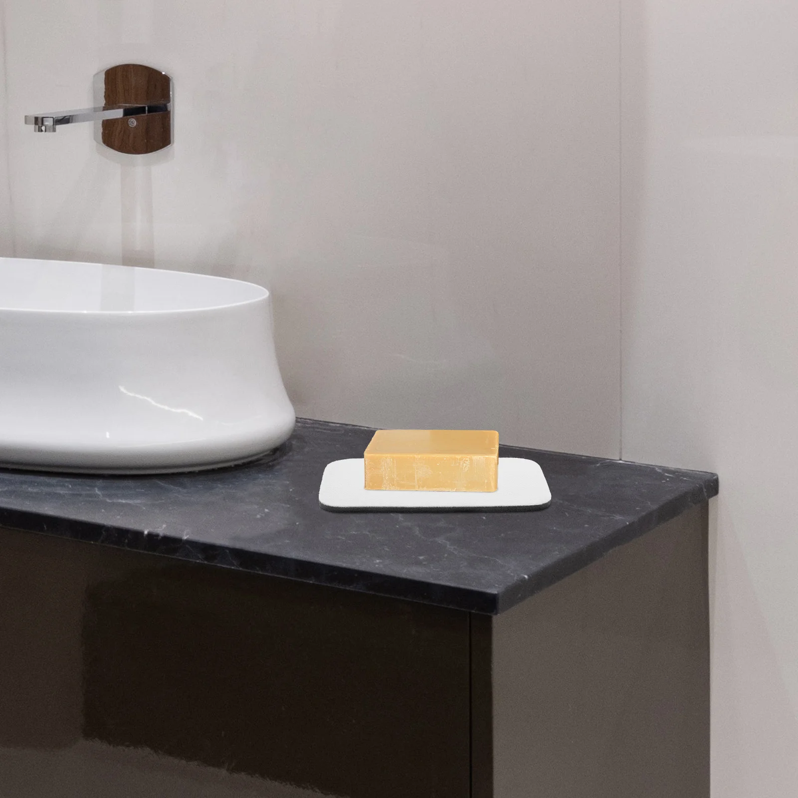 

Non-slip Diatomite Soap Dish Anti- Soap Bar Holder Water Absorption Quick Dry Soap Saver for Bathroom Kitchen (White)