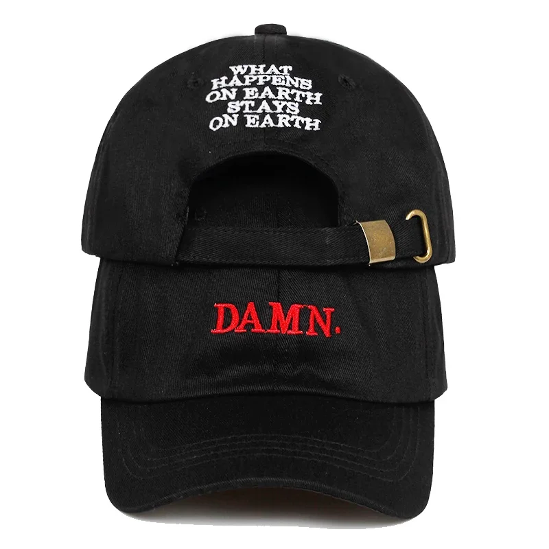 Unisex Spring summer DAMN Hats Embroidered Earth Dad Hat Hip Hop cap Kendrick lamar Rapper Snapback hats Baseball Cap wholesale