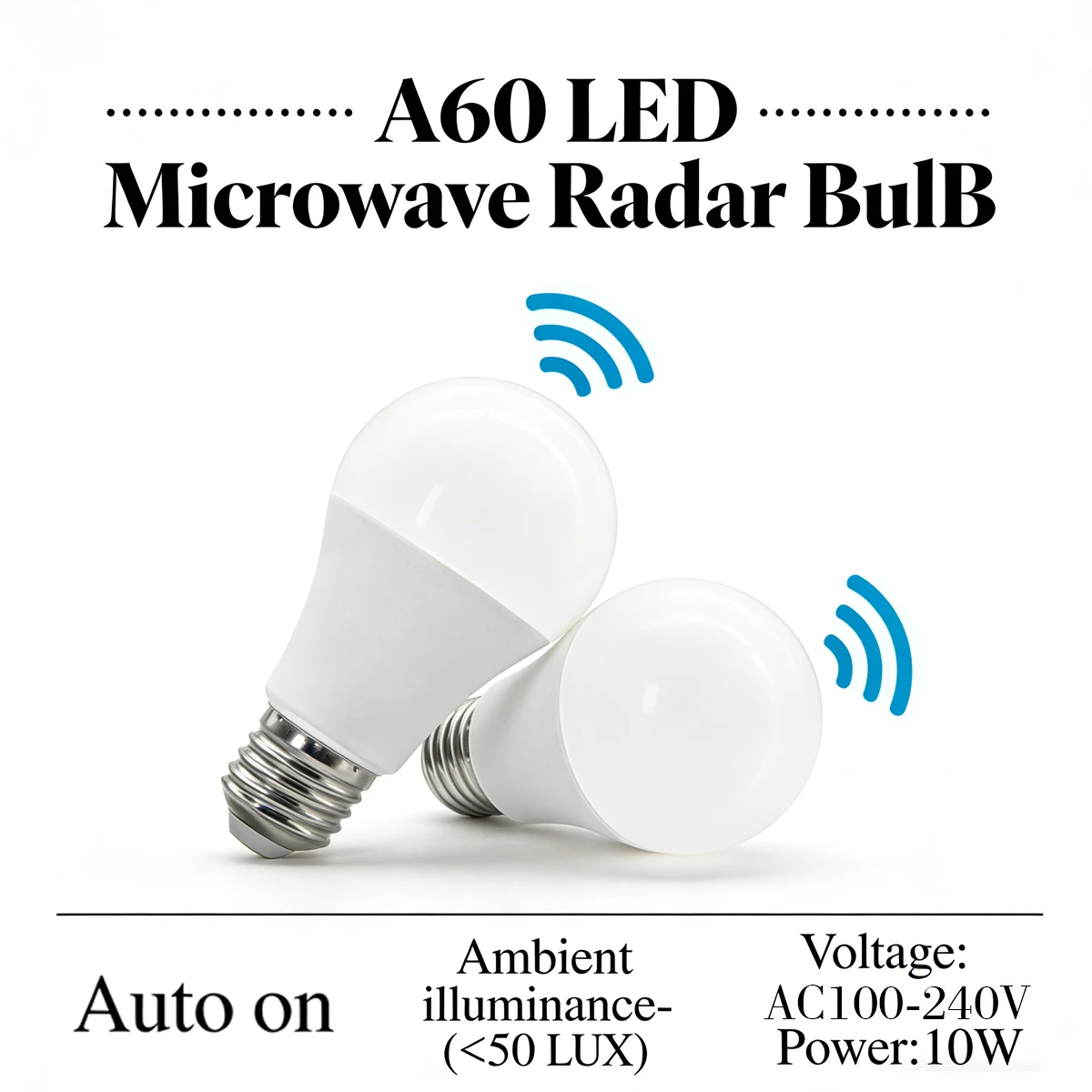 1-10PCS 10W Radar Motion Sensor Light Bulbs Dusk to Dawn LED Bulb Outdoor Light Auto On/Off for Indoor Outdoor Basements Porch