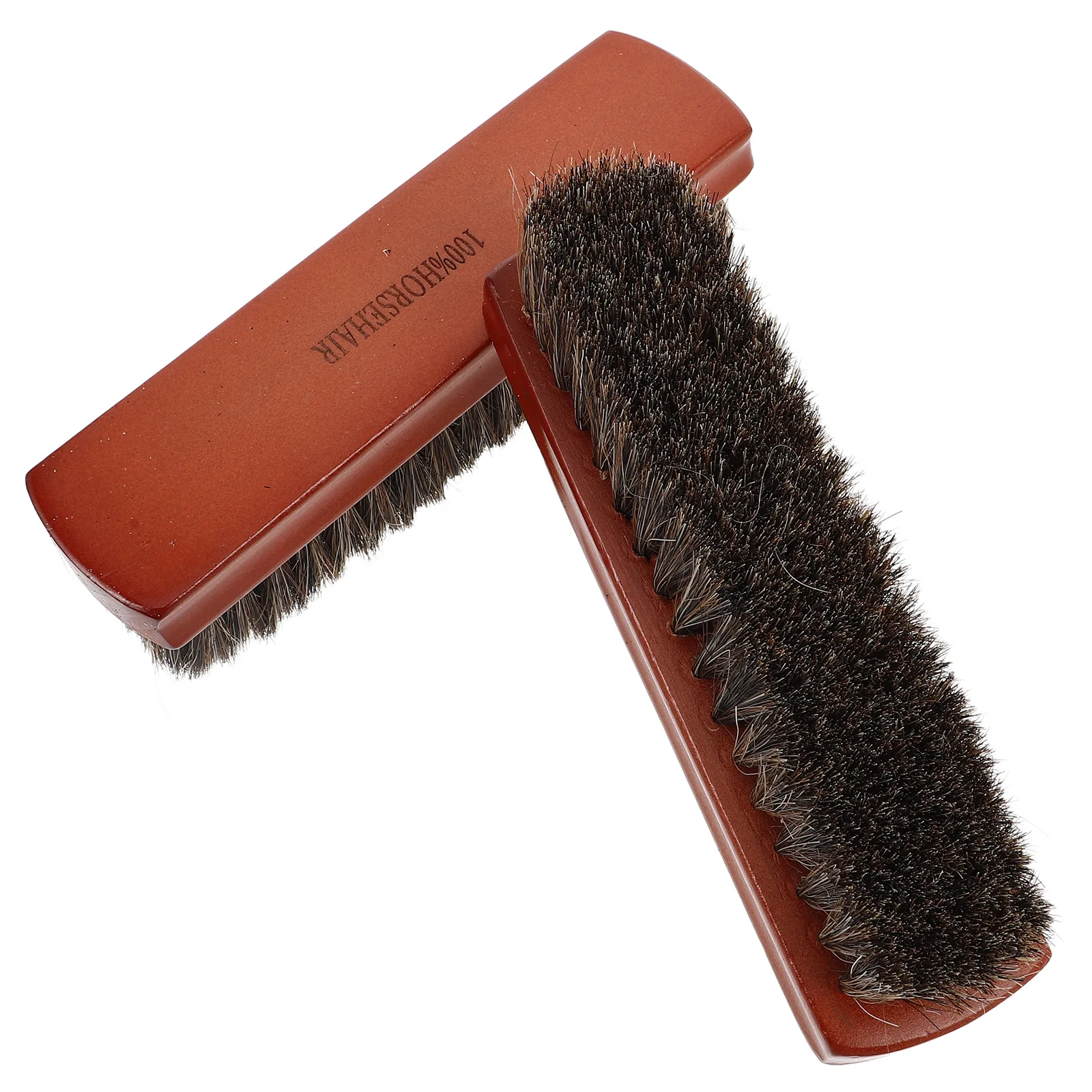 

2pcs Shoe Boot Cleaning Kit Horse Hair Polish Applicator Brush Set for Sofa Car Seat Efficient Practical Tool