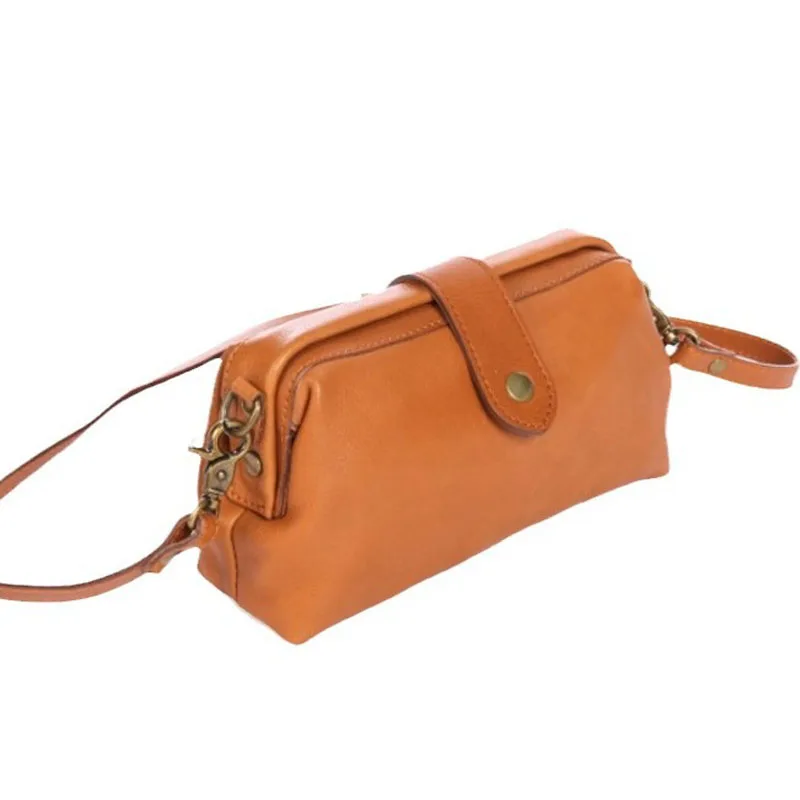 Cow Leather Crossbody Bag Women Fashion Street Bag Solid Color Bags For Students Girls Street Shopping Bag Dumpling Shape Case