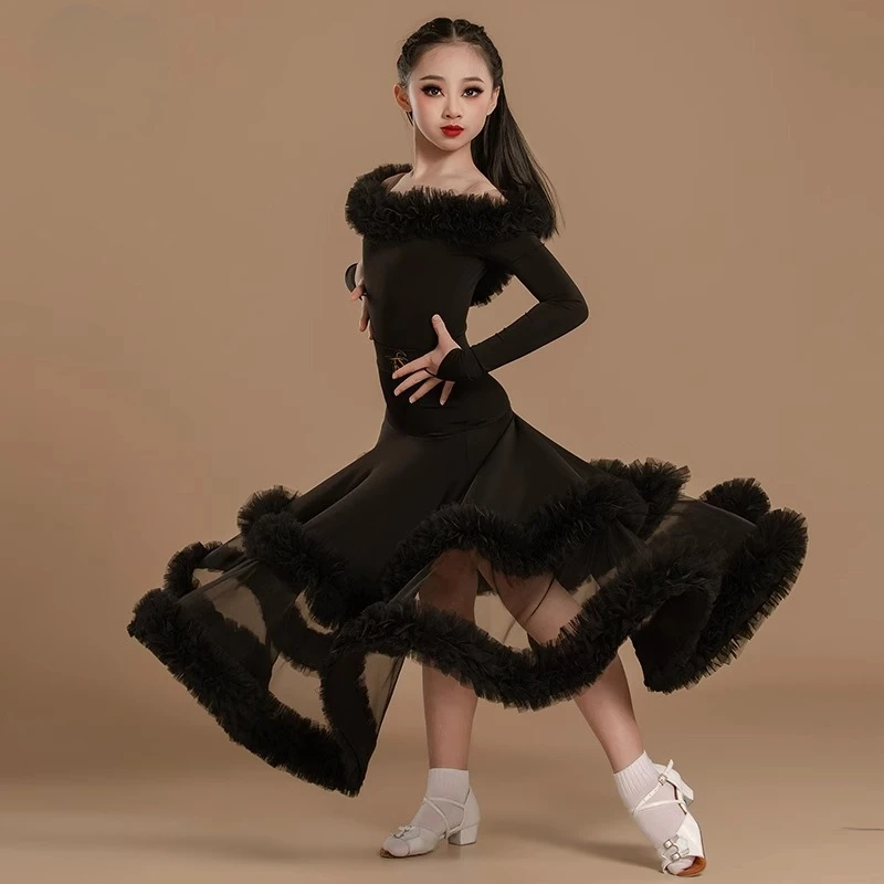 

Modern Dance Skirt New Double-layer Skirt Temperament National Standard Long Skirt Adult Children's Ballroom Dance Practice