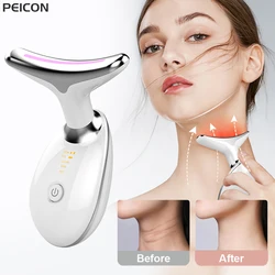 Neck Gesicht Schönheit Gerät EMS Neck Gesicht Heben Massager Haut Straffen Gerät LED Photon Therapie Anti Falten Doppel Kinn Entferner