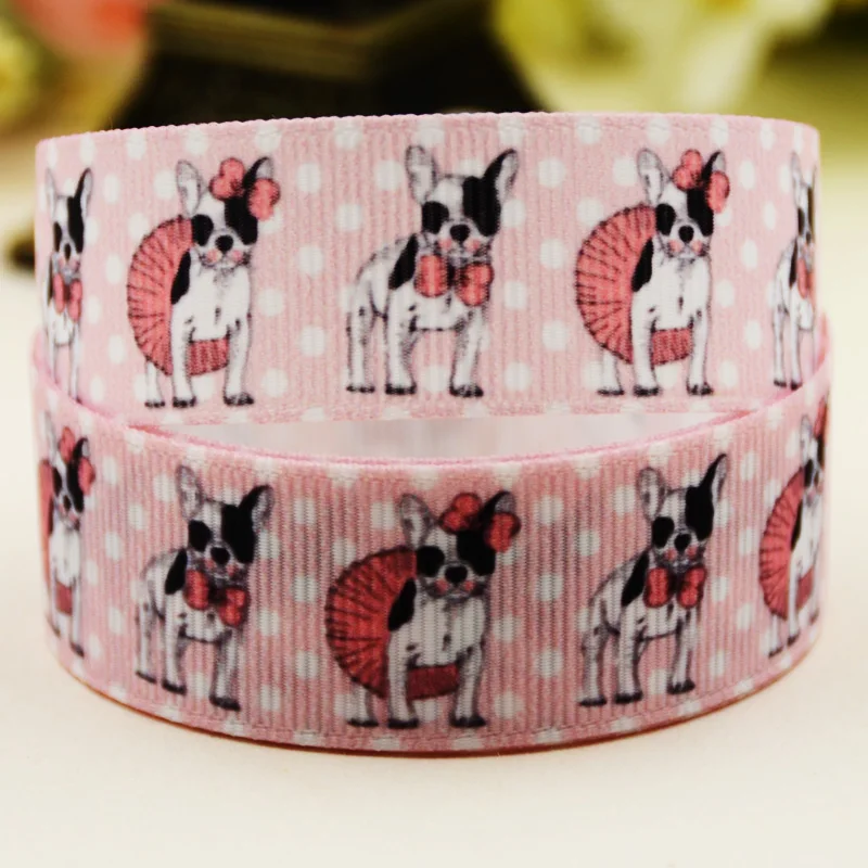 22mm 25mm 38mm 75mm Dogs Cartoon printed Grosgrain Ribbon party decoration 10 Yards satin ribbons