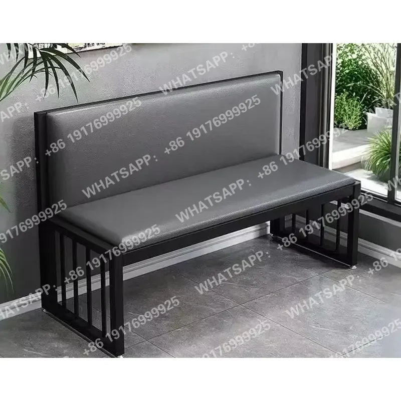 2025 Hair Salon Waiting Chairs Double and Triple Wrought Iron Sofas with Soft Cushions Modern Leisure Long Benches