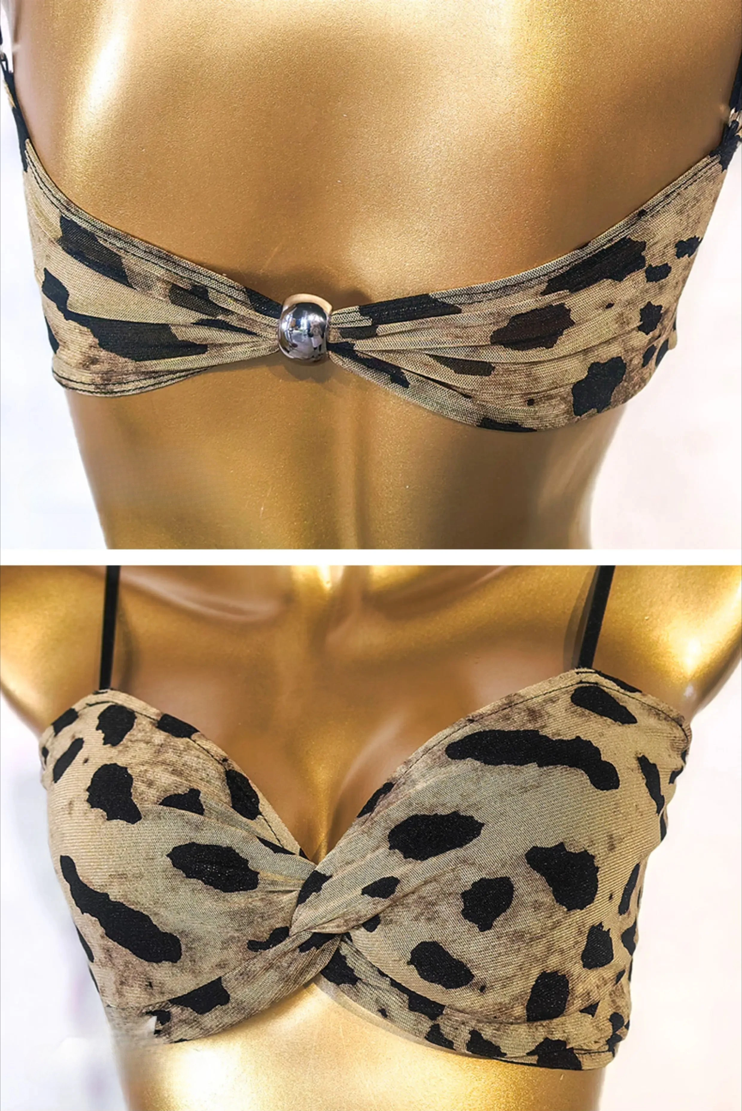 Damen Lateinamerikanische Tanzkostüme Sexy Locker Sitzender Leoparden-Print Rückenfreier Langarm-Anzug für Chacha Rumba Party Abschlussball Wettbewerb – Detail 14