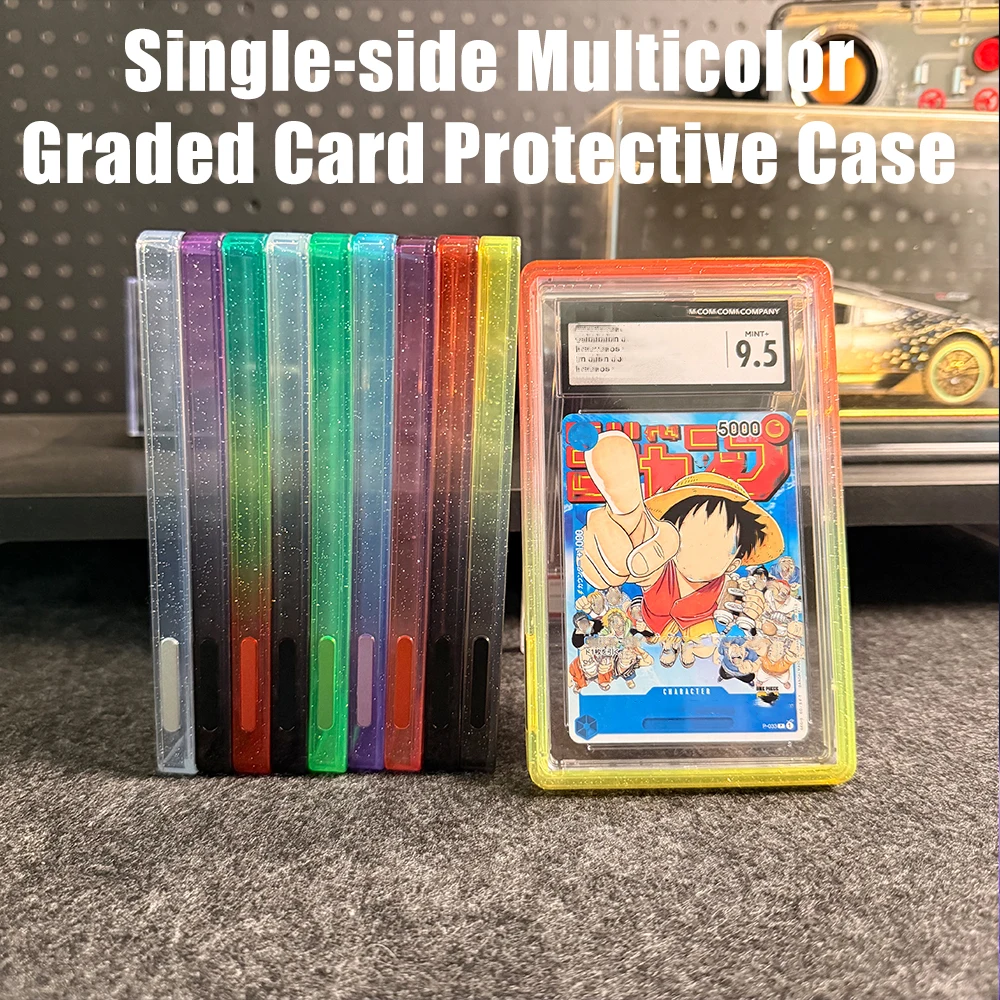 Image of TPU Gradient Mehrfarbiger Glitzer-Sammelkarten-Schutzhülle, einseitig, für 35PT PSA CGC Kartenhüllen