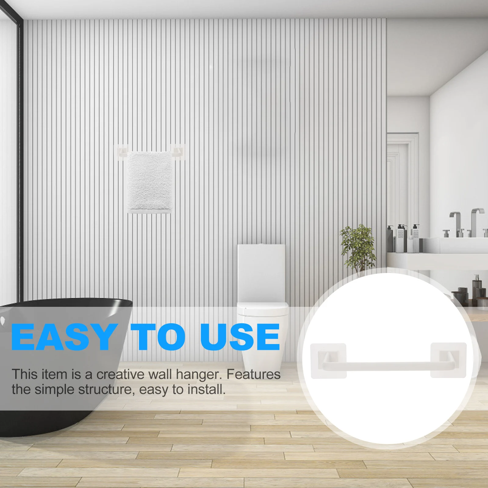 

34Cm Plastic Bar Waterproof Bath Single Bar Holder For Bathroom Towel Rack Kitchen Smooth Surface White Towel Rack