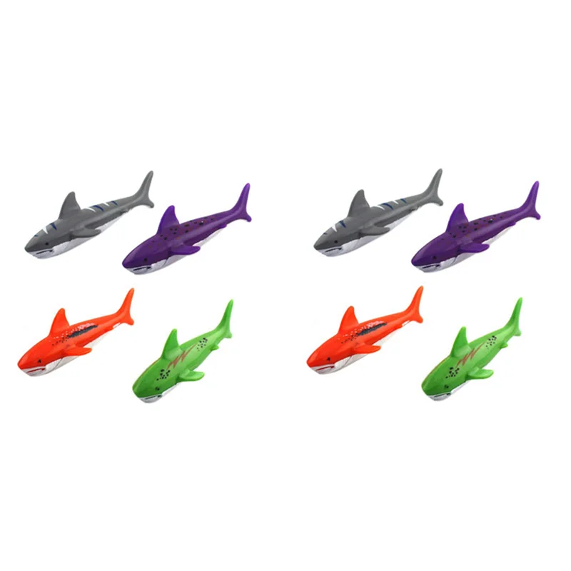 8 PCS เด็กว่ายน้ํา Shark Shape ดําน้ําเกมน้ําเกมดําน้ําสระว่ายน้ํา Glide Shark โยนตอร์ปิโด