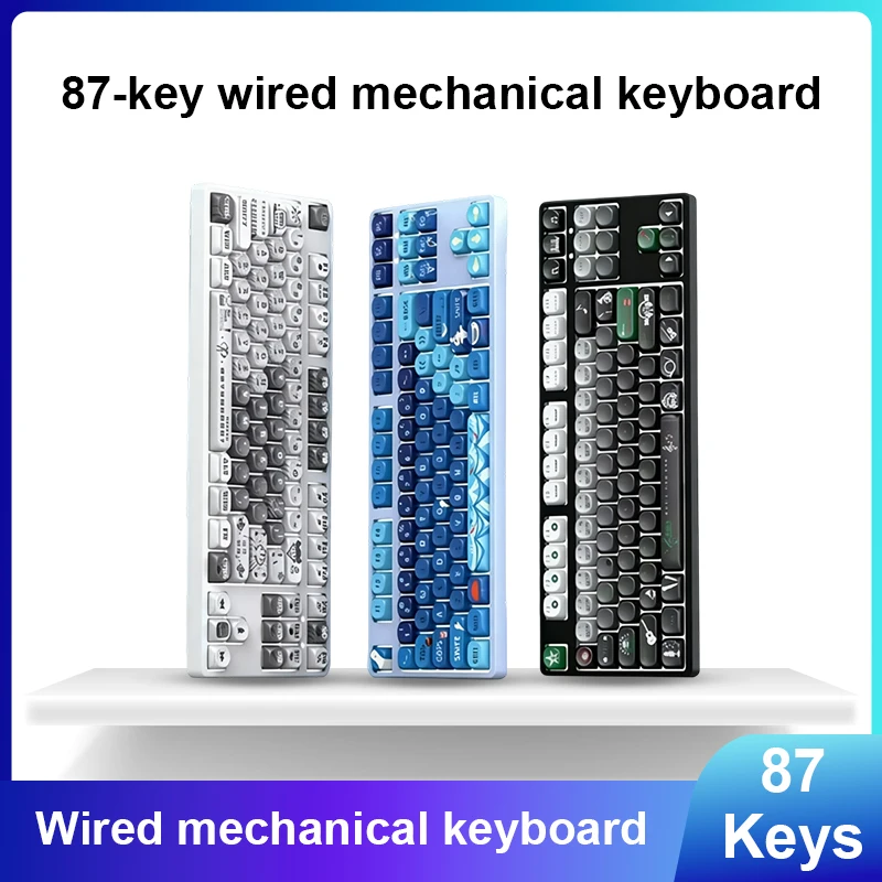 

87 Key Mechanical Keyboard for Gaming and Office Use Wired Hot-Swappable Customizable Quiet Keyboard for PC Laptop with