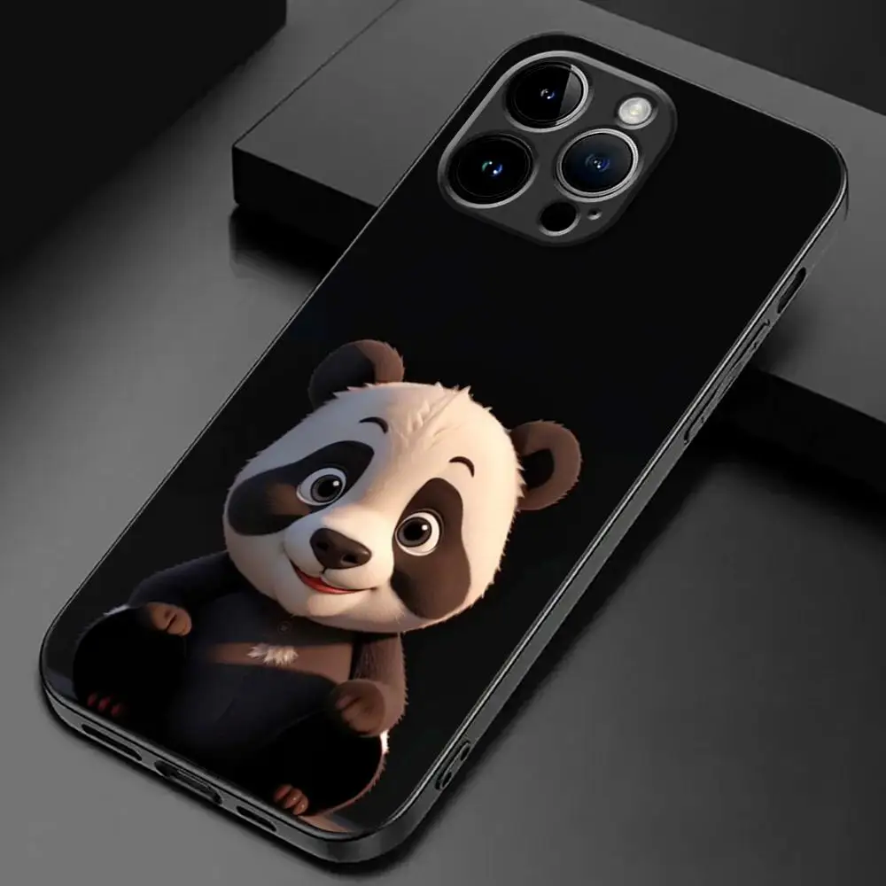 Funny Cute Red Panda Cartoon Phone Case For iPhone 15 14 13 12 11 X XR XS XSMAX 8 7 Plus Mini Pro Max Soft Black Phone Cover