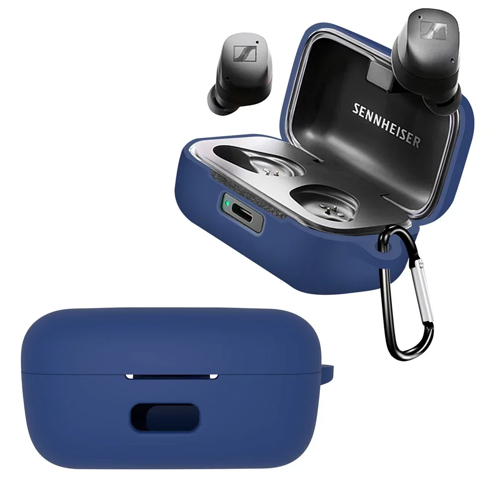 Pelindung anti guncangan, pelindung silika cocok untuk Sennheiser MOMENTUM Wireless 3/4 True Case dapat dicuci bingkai lengan anti selip