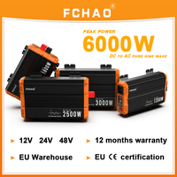 FCHAO 1KW 2KW 3KW pure sine wave inverter DC 12V 24V to AC 230V  Transformer Power Converter solar car inverter with LCD for RV