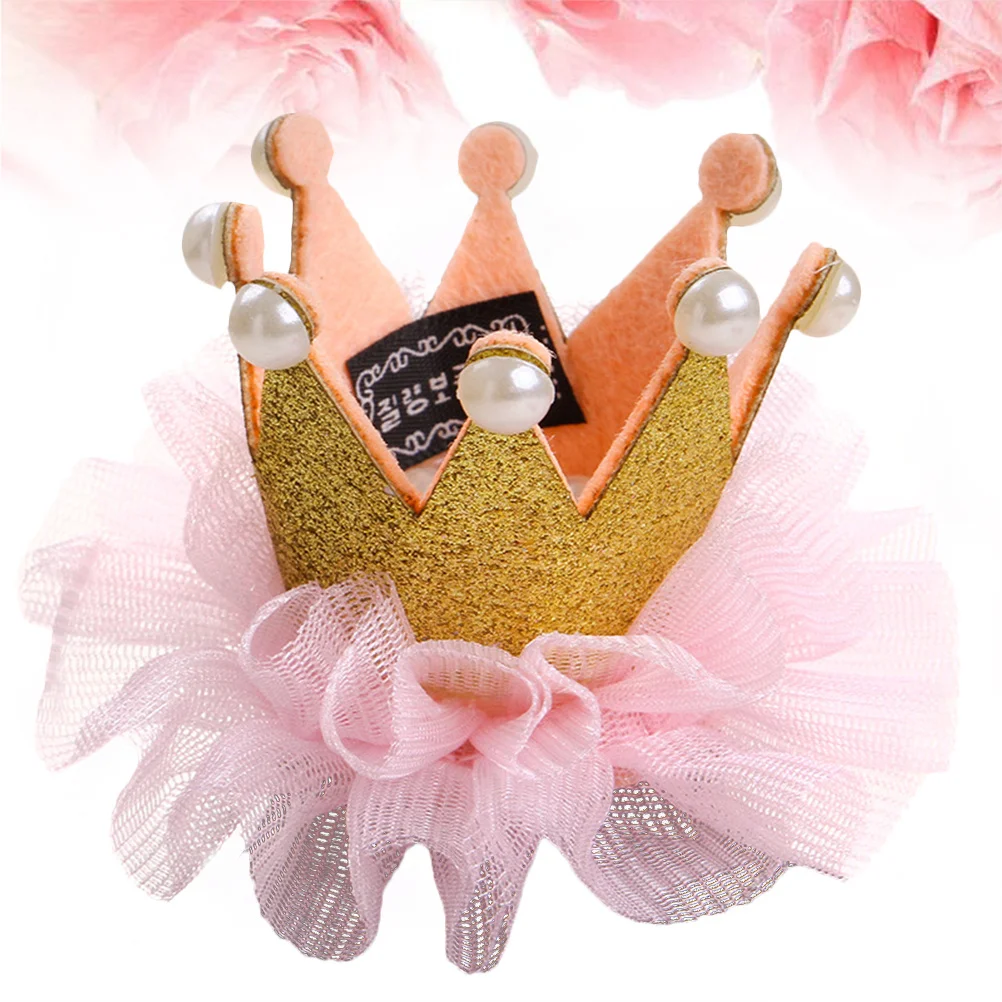 

Dog Crown Crown Shaped Golden Birthday Party Hat Adjustable Clip Cosplay Headwear Pet Party Hat Cosplay Headwear for Dogs Cats