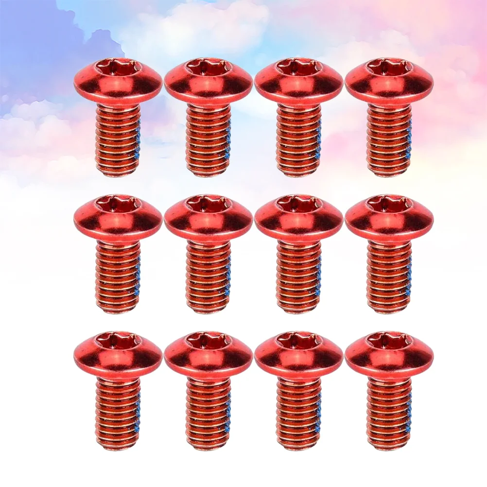 

1 Box/12PCS Titanium Steel Brake Pad Screws Brake Fixing Screws Screws for Mountain Bike (Red)