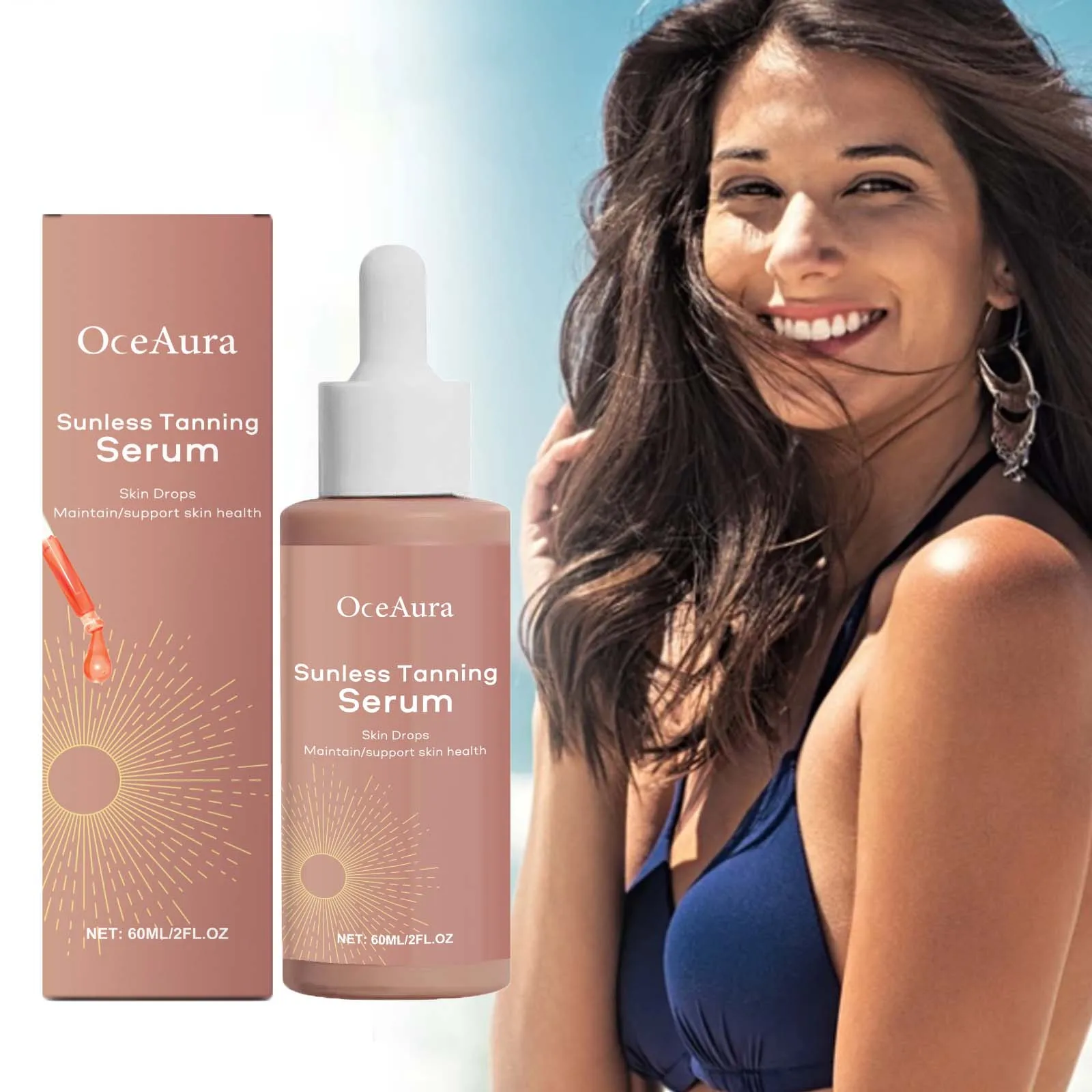 Herbal Sunless Tanning Essence Promote Melanin Production Natural Bronzer Moisturizer Against Sunburn Self Tanner Drops Liquid