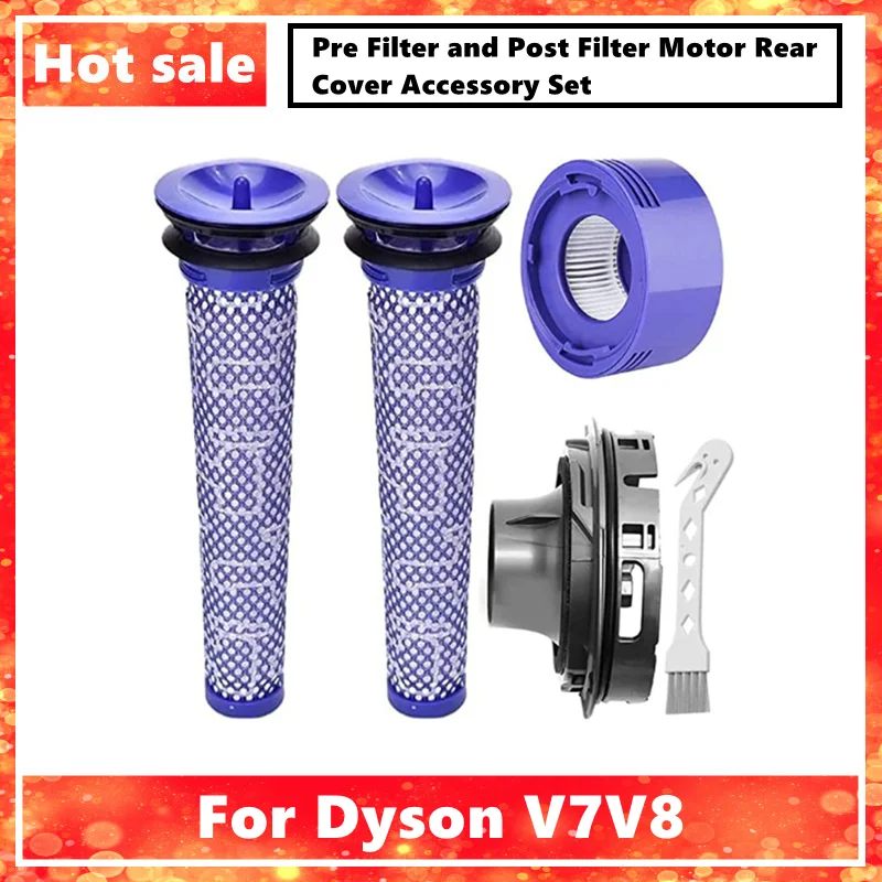 Suitable for Dyson V7V8 Pre Filter and Post Filter Motor Rear Cover Accessory Set