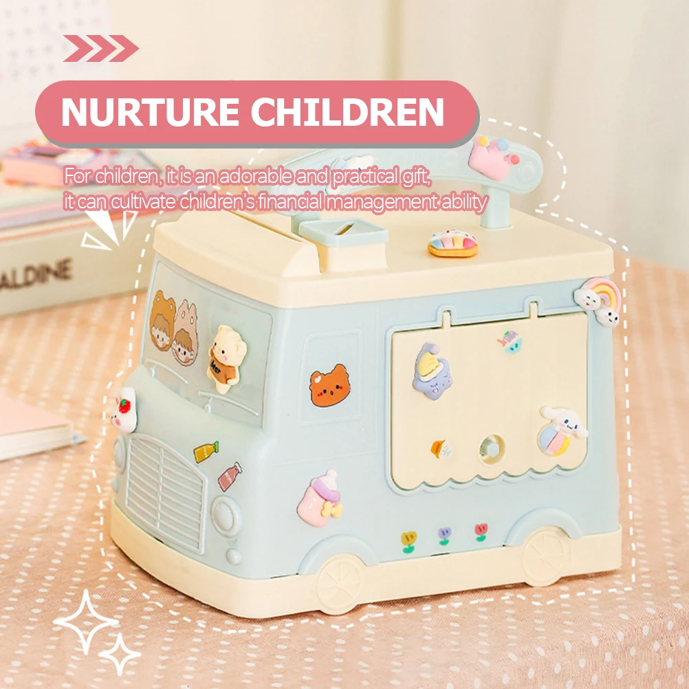 Tirelire de voiture de dessin animé, Adorable banque d'épargne pour enfants, conteneur de pièces de monnaie domestique robuste pour bureau, salle d'étude, argent décoratif