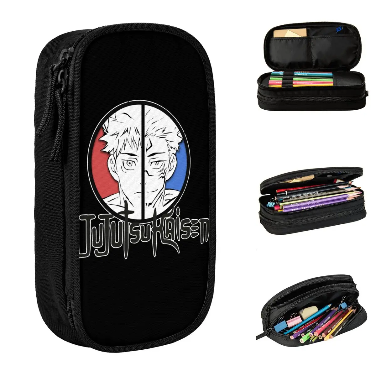 jujutsu kaisen pen bolsa estojo de lapis ying yang grande armazenamento para estudante divertido presente de material escolar 01