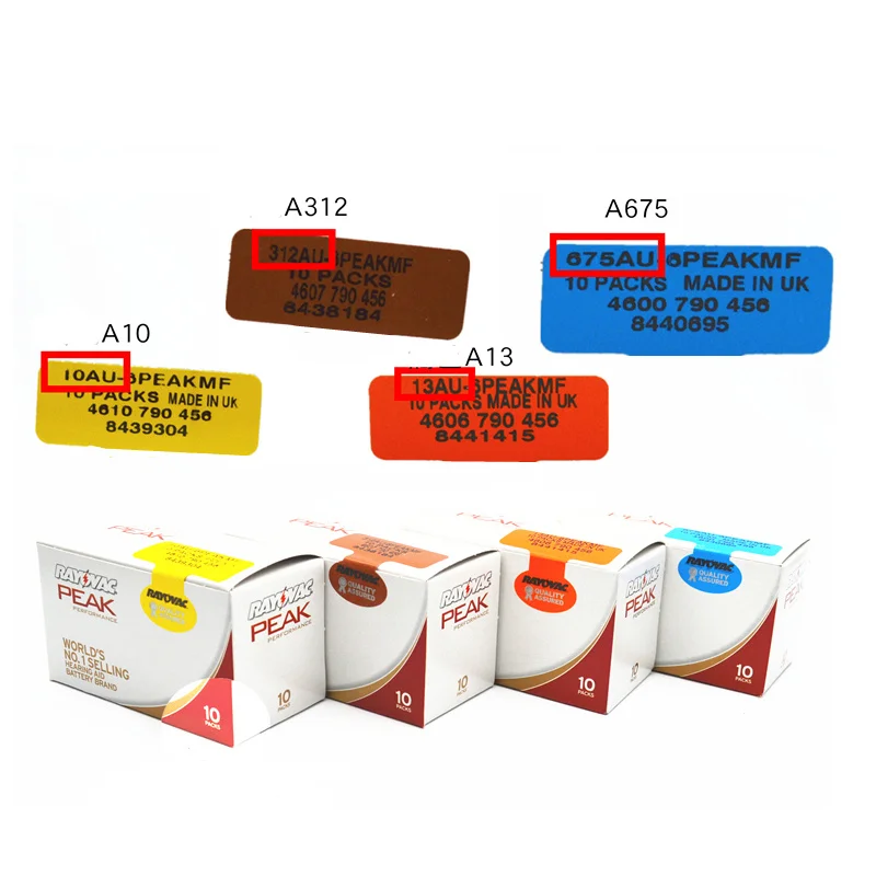 Hearing Aids Battery 60PCS A312 13 10 675 Size PEAK Battery For Hearing Aid Zinc Air Audifonos Long Lasting Massager Tools