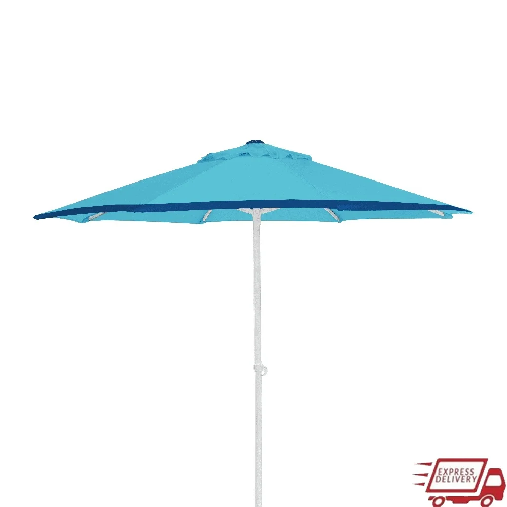 

7ft All-in-One Beach Umbrella UV Protection Windproof Frame Large Coverage Air Vent Removable Sand Screw Perfect Beach Patio