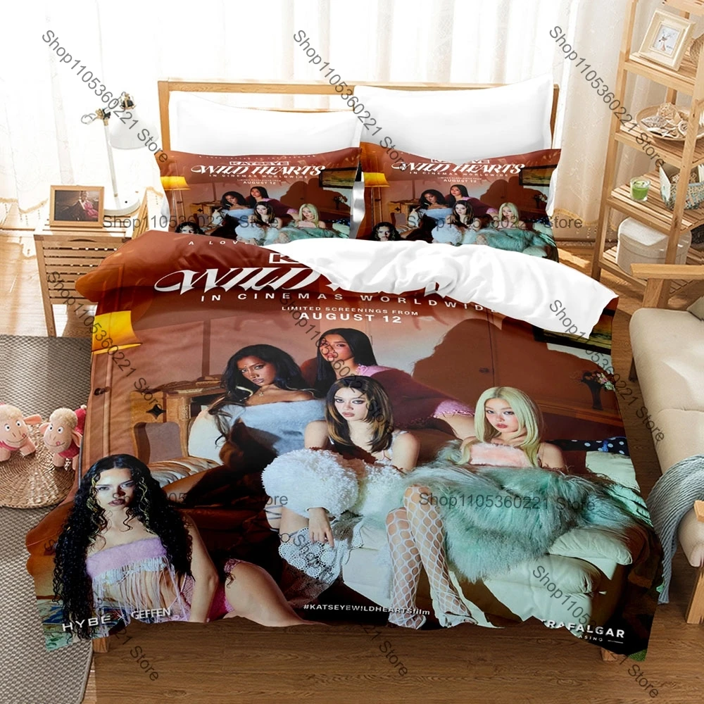Personality Trend Pop Band K-Katseye Character Print Duvet Cover + 2 Pillowcases Soft Microfiber Teen Fan Room Bedding