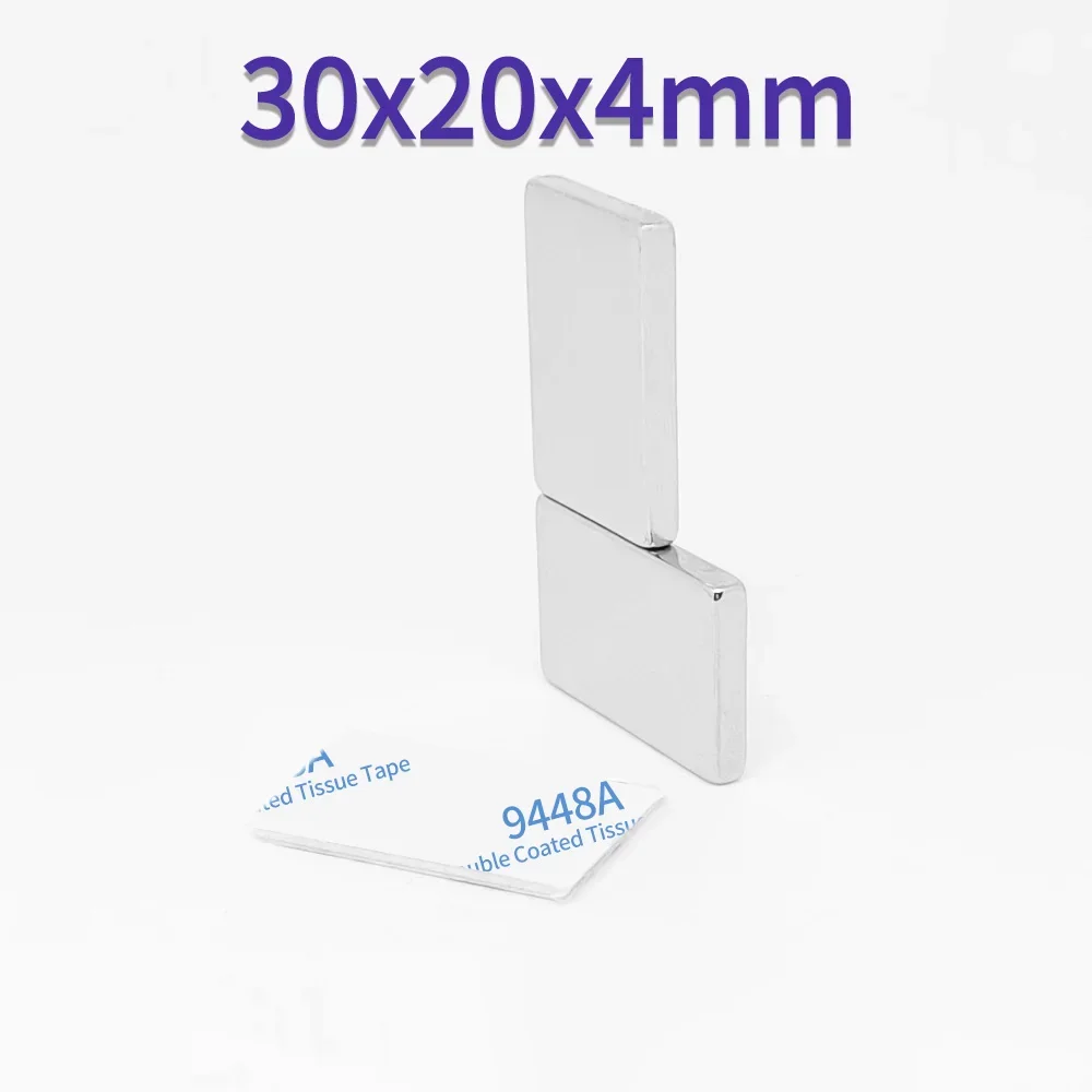 Magnete quadratico 30X20X4mm con nastro autoadesivo 30*20*4 Magnete potente 30x20x4 per frigoriferi domestici, uffici fai da te