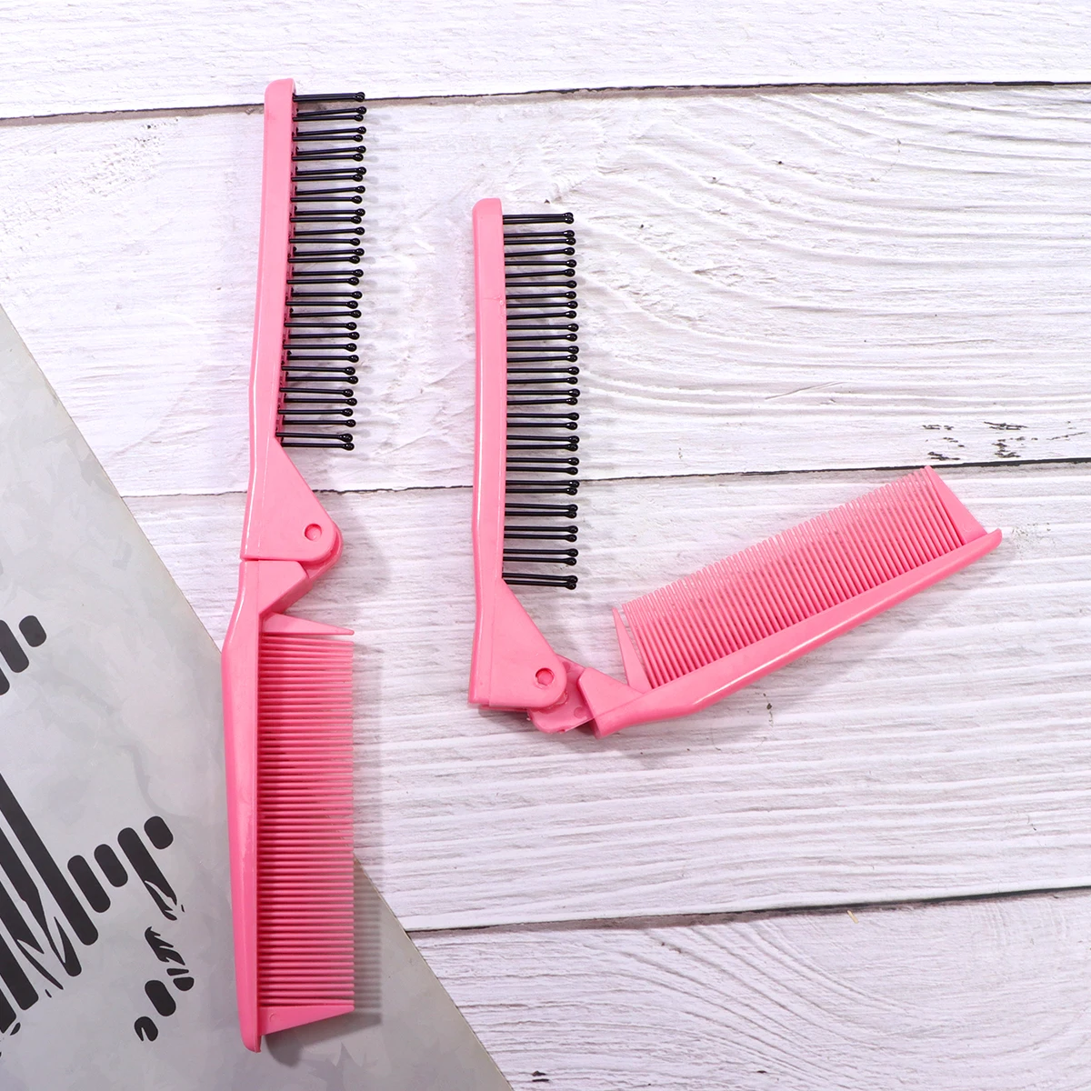Foldable Hair Combs Anti-static Portable Heat Resistant Travel Size Double Headed Salon Use Unbreakable ABS Long Term Mini