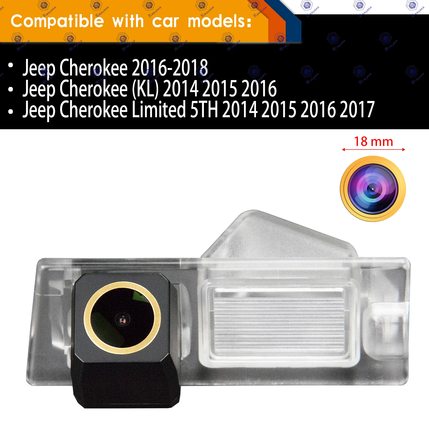HD 1280* 720p Rear View Parking Camera for Jeep Cherokee (KL) / Jeep Cherokee Limited 5TH,Night Vision Reversing Backup Camera