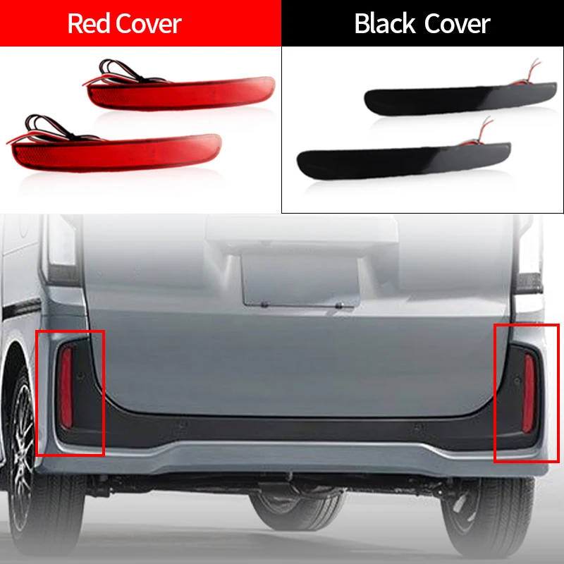 

2X For Honda NBOX 2023-2024 Car LED Rear Bumper Light Rear Fog Lamp Parking Warning Light Reflector Taillights Car Accessories