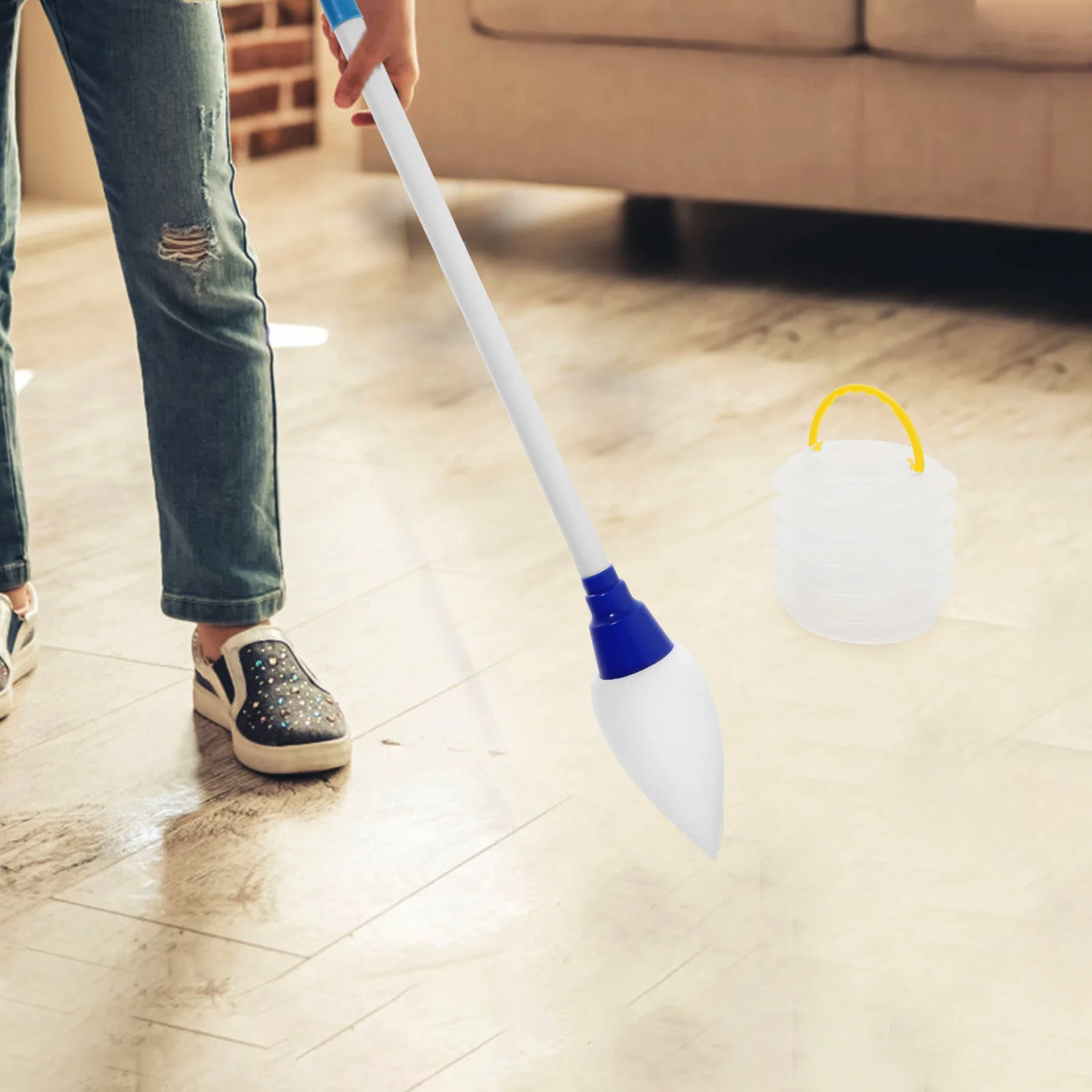 

1 set 1 Set Water Writing Brush For Ground Calligraphy Floor Brush Pen Sponge Tip Collapsible Bucket Durable Large Eco-Friendly