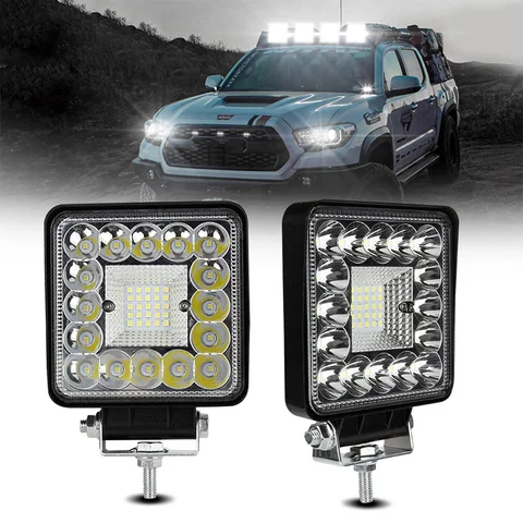 4Inch LED Spot Light for Truck,12V 24V LED Tractor Driving Light Square Work Flood Light Fog Light For SUV Golf Cart Lawn Mower