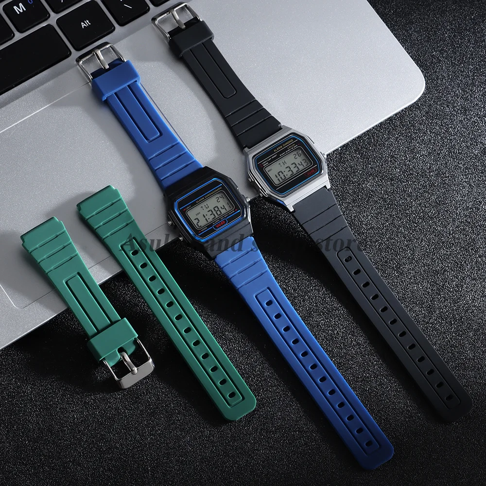 Silicone Strap 18mm for Casio Watch Band for F91W SGW400 F84 W800H F105/108/A158/168 AE1200/1300 Rubber Men Women Sport Bracelet view 5