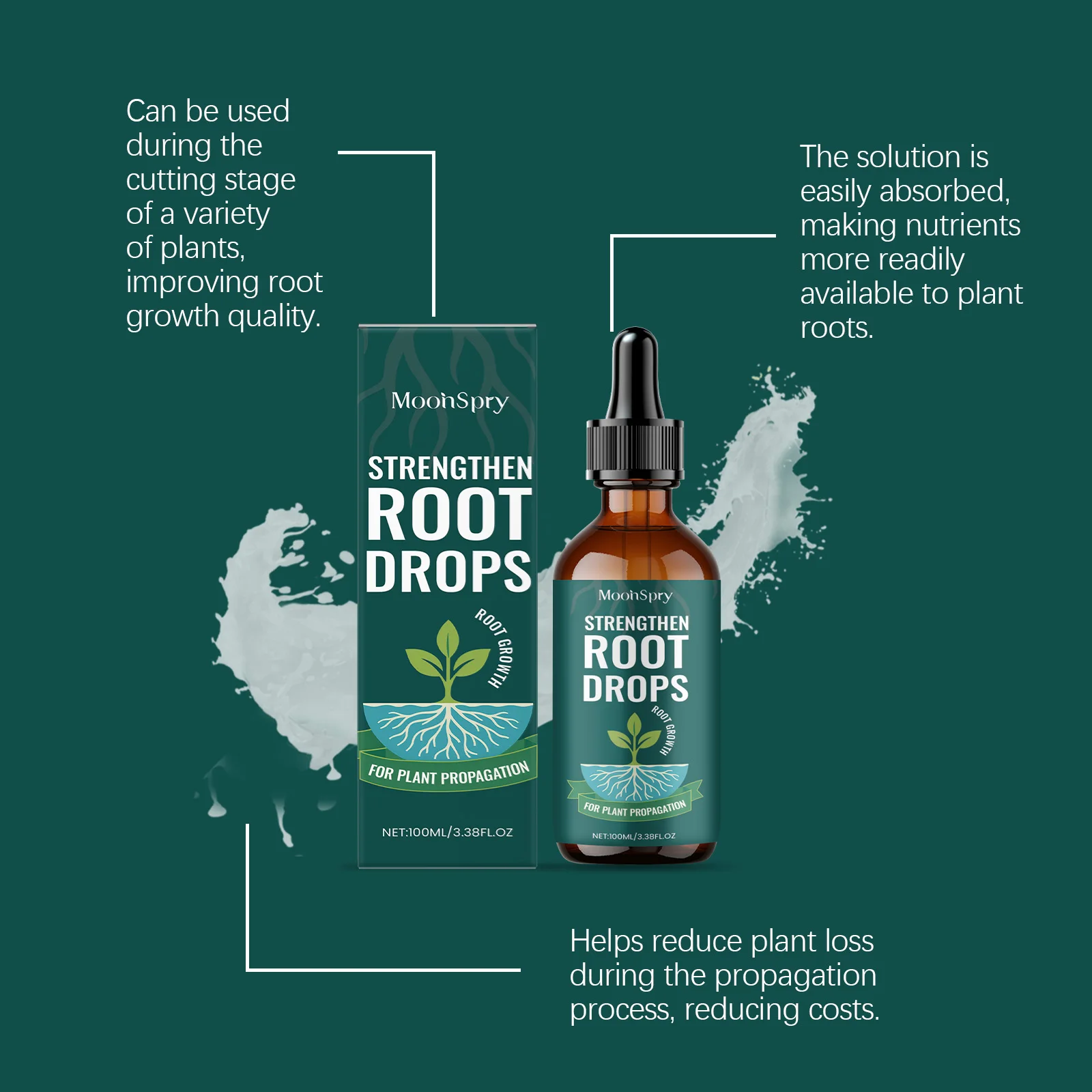 100ML Plant Rooting Drops Strengthen Root Plant Fertilizer Promote Plant Growth Drops for Potted Plants, Flowers, Vegetables